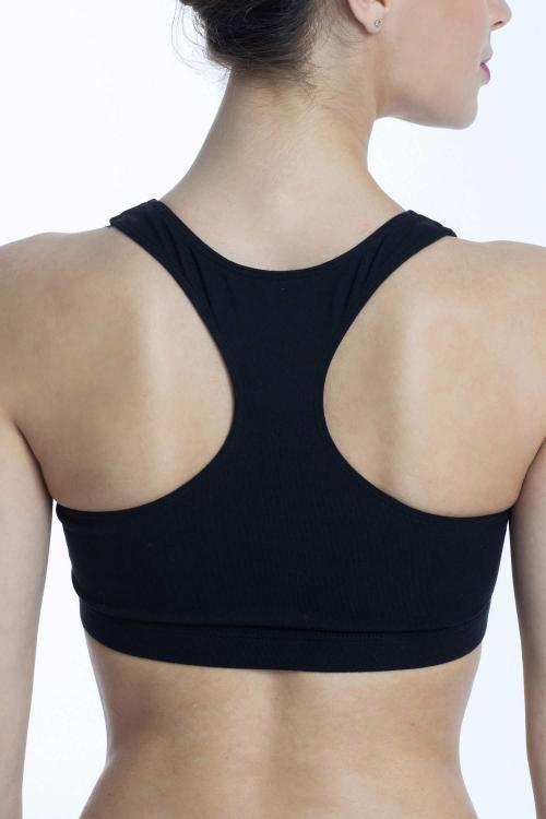 Intermezzo Sujetador Deportivo Negro Cruzado En Supplex® De Intermezzo