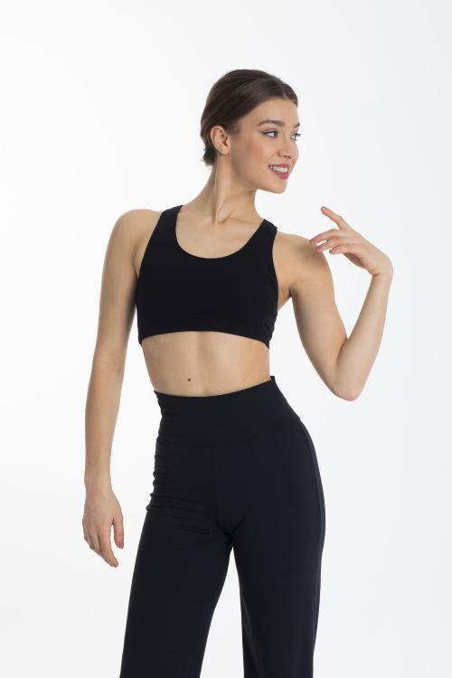 intermezzo Sujetador Deportivo Negro cruzado en Supplex® de Intermezzo