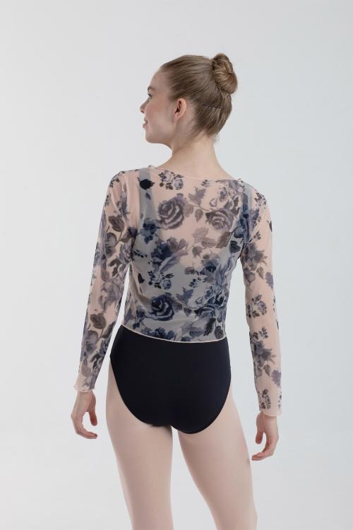 Intermezzo Top Celia En Manga Larga De Tul Floral Estampado De Intermezzo Ballet Danza