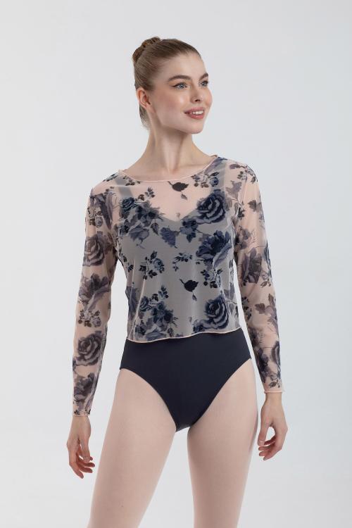 intermezzo Top Celia en manga larga de tul floral estampado de Intermezzo Ballet Danza
