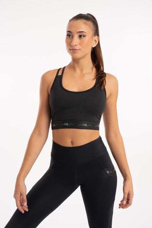 intermezzo Top deportivo con doble tirante cruzado en espalda y goma con logo Intermezzo