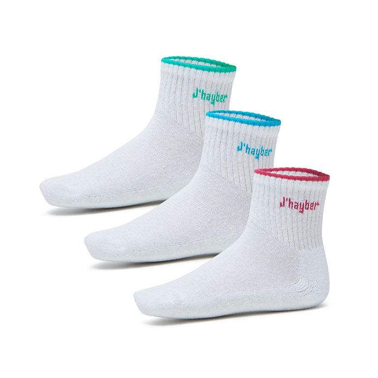 j'hayber Pack 3 calcetines unisex Souquet blanco con azul verde y fucsia
