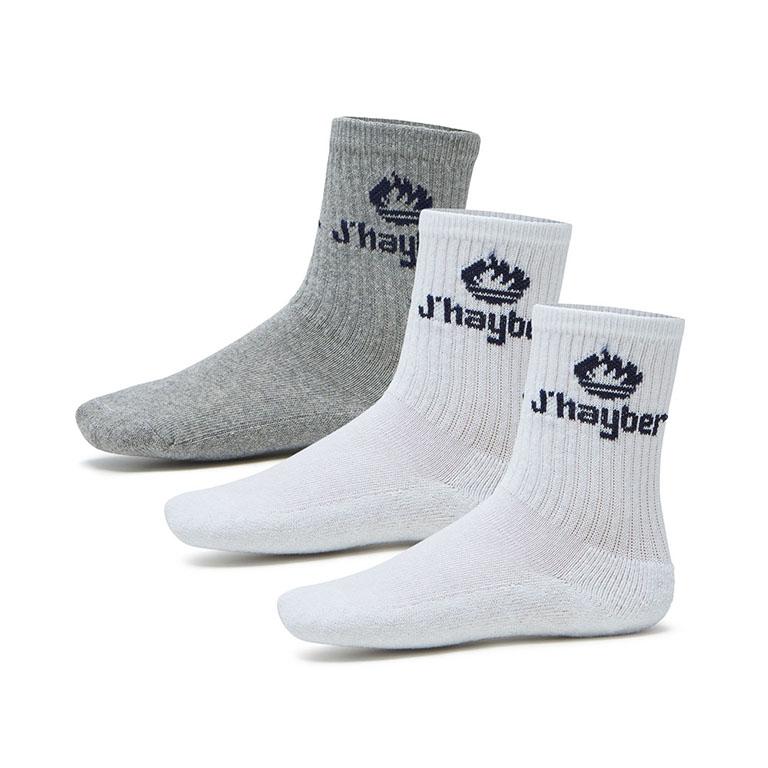 j'hayber Pack de 3 calcetines unisex Caribe blancos y gris