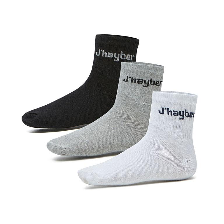 j'hayber Pack de 3 calcetines unisex Carruso Blanco Gris y Negro