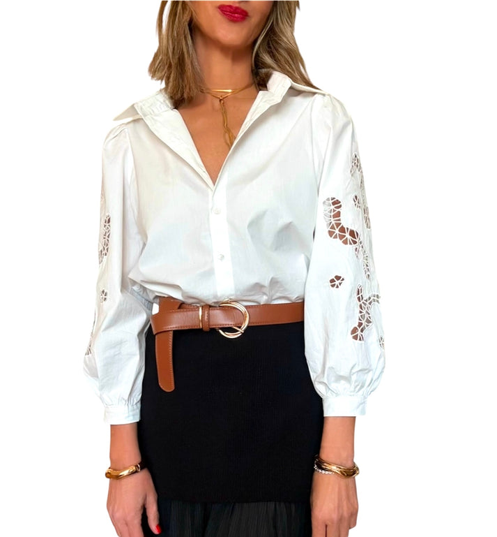 Jolie Jolie Camisa Blanca Detalle Mangas