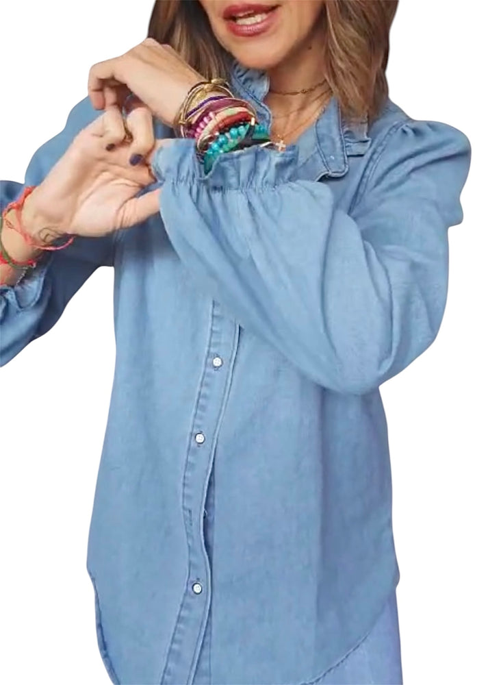 Jolie Jolie Camisa Denim Azul