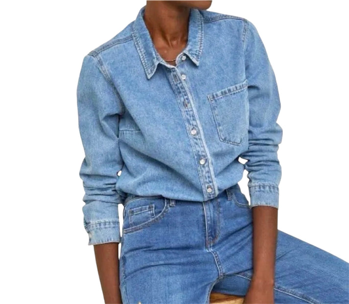 jolie jolie Camisa denim azul
