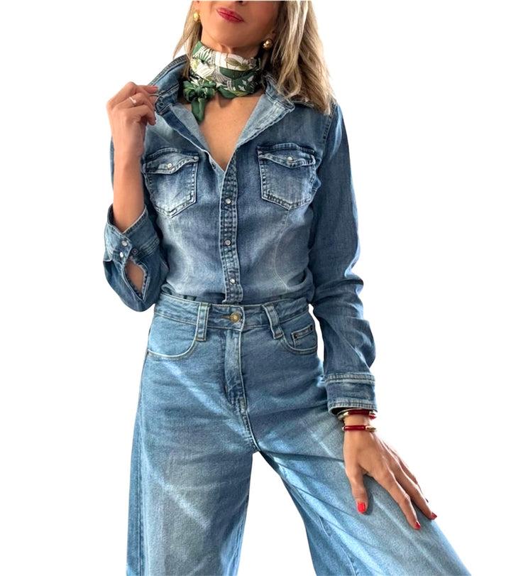 jolie jolie Camisa denim entallada