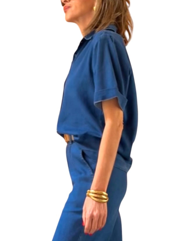 jolie Jolie Camisa Denim Ligera Azul