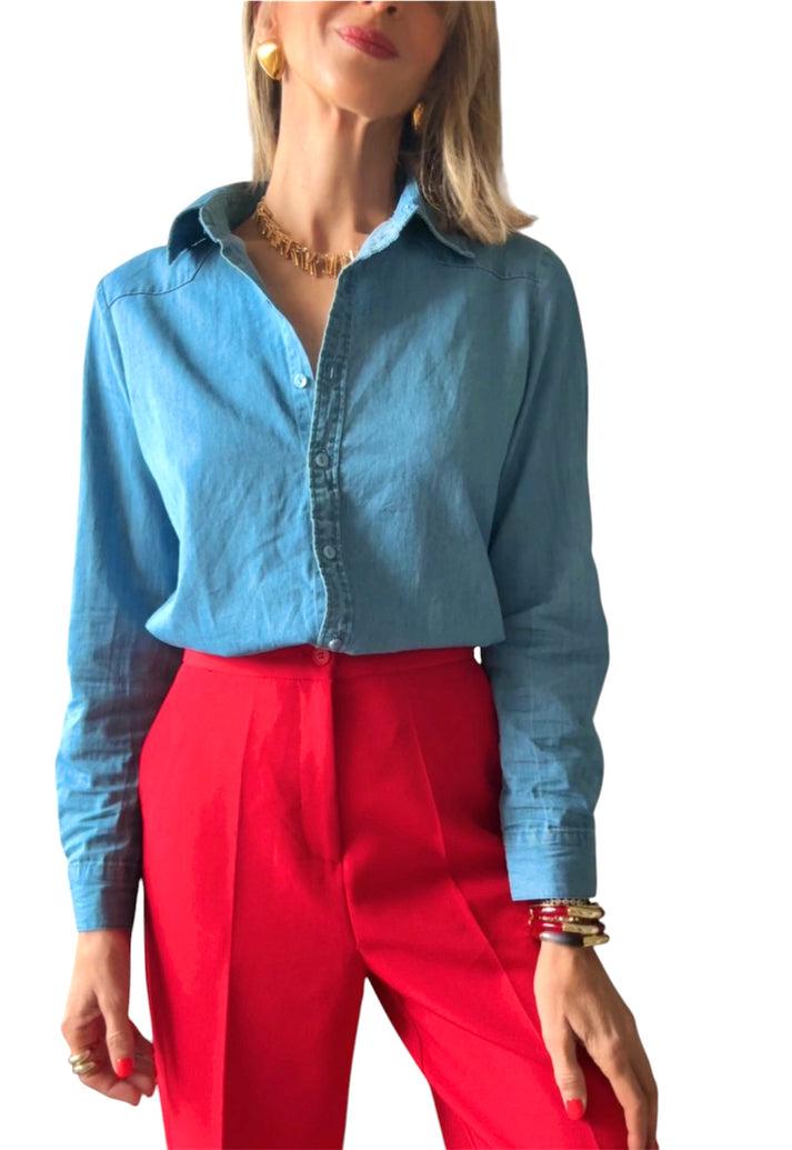 jolie jolie Camisa denim tejido fino