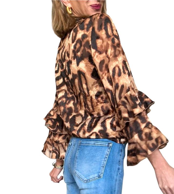 Jolie Jolie Camisa Print Volantes