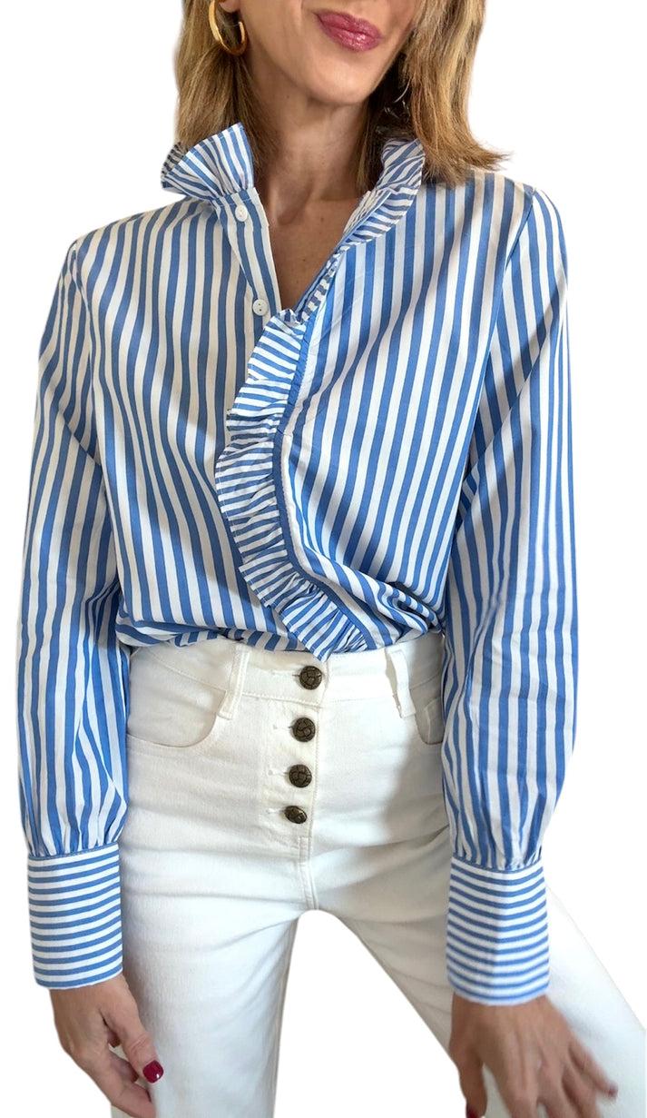 jolie jolie Camisa rayas azul&blanco