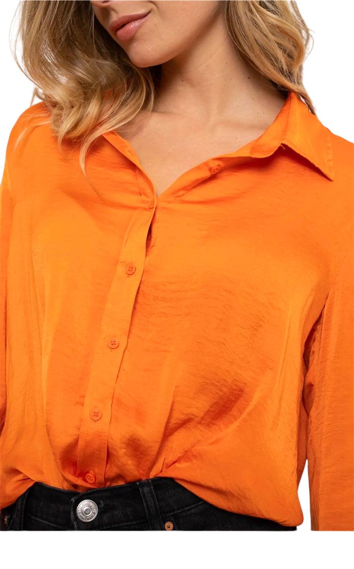 Jolie Jolie Camisa Satinada Naranja