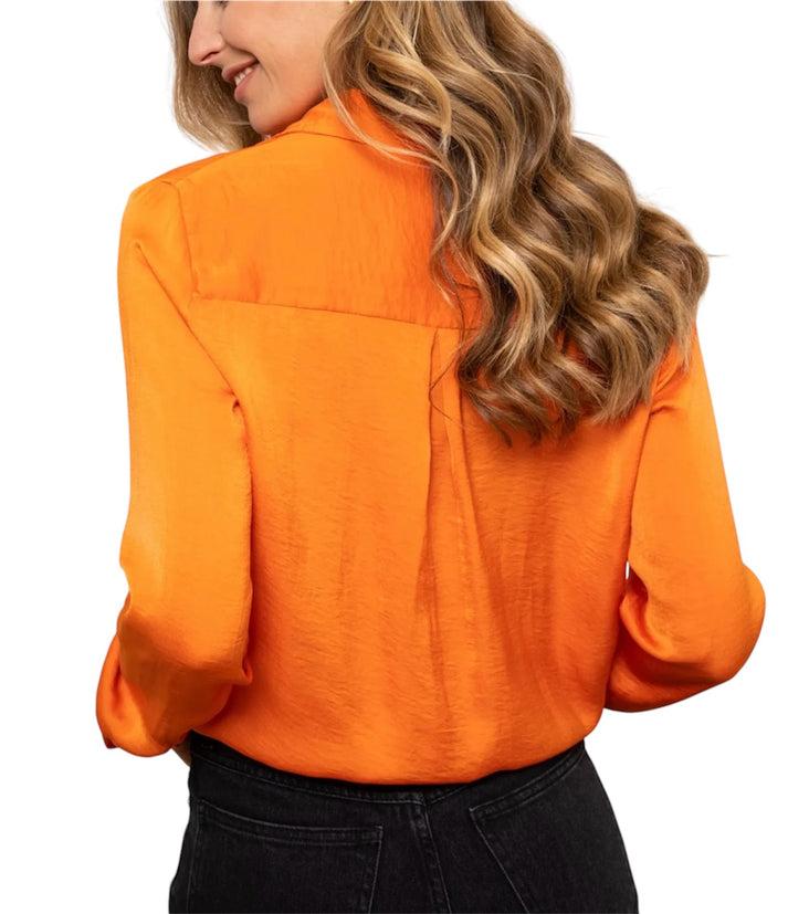 Jolie Jolie Camisa Satinada Naranja