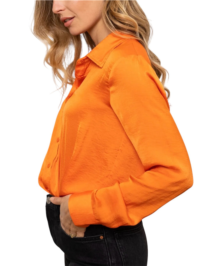 Jolie Jolie Camisa Satinada Naranja
