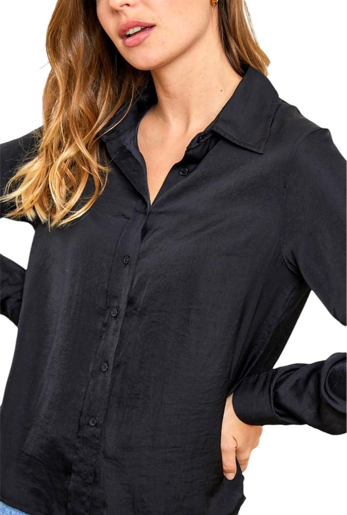 jolie jolie Camisa satinada negra
