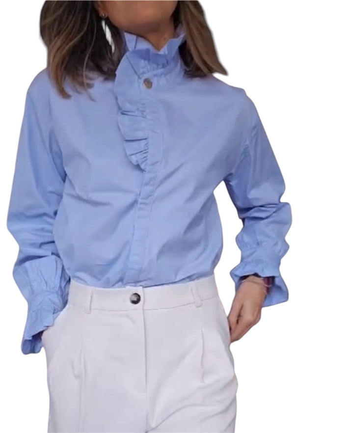 Jolie Jolie Camisa Volante Botón Dorado