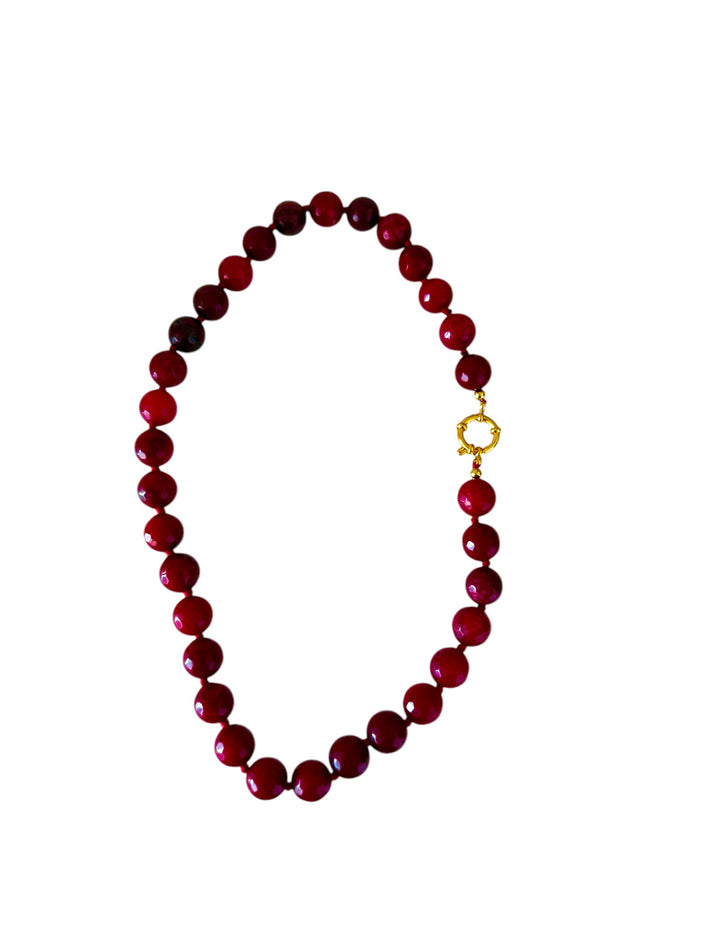 Jolie Jolie Collar Piedras ágata Burdeos