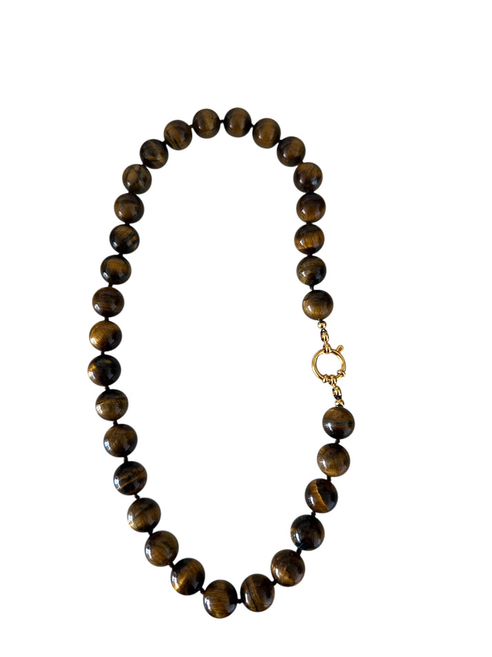 jolie jolie Collar piedras ojo de tigre