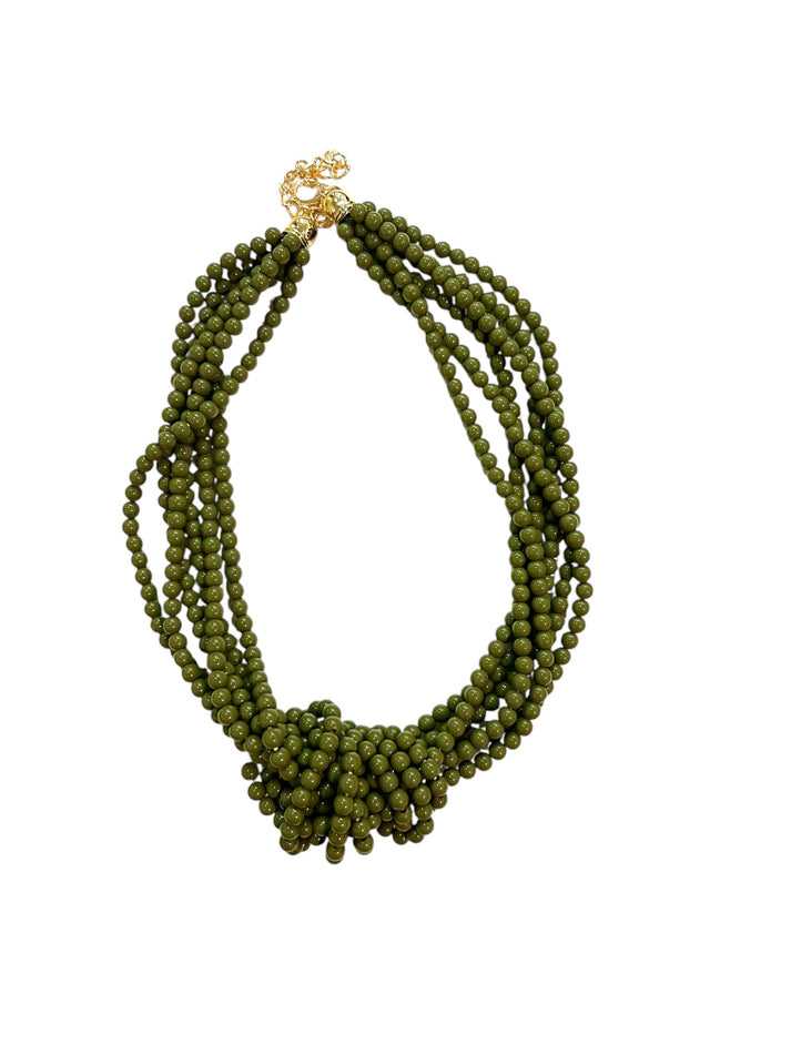 jolie jolie Collar piedrecitas nudo verde