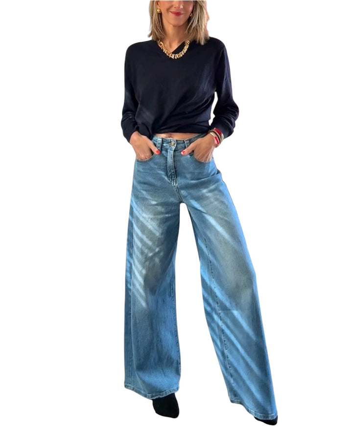 jolie jolie Denim ancho azul