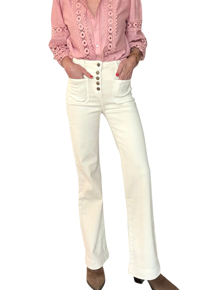 jolie jolie Denim blanco roto