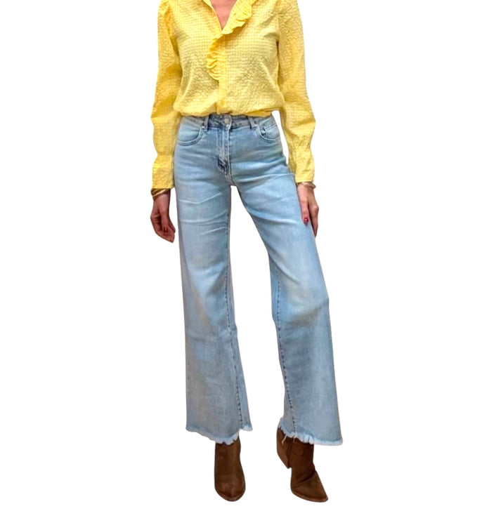 jolie jolie Denim desflecado azul claro