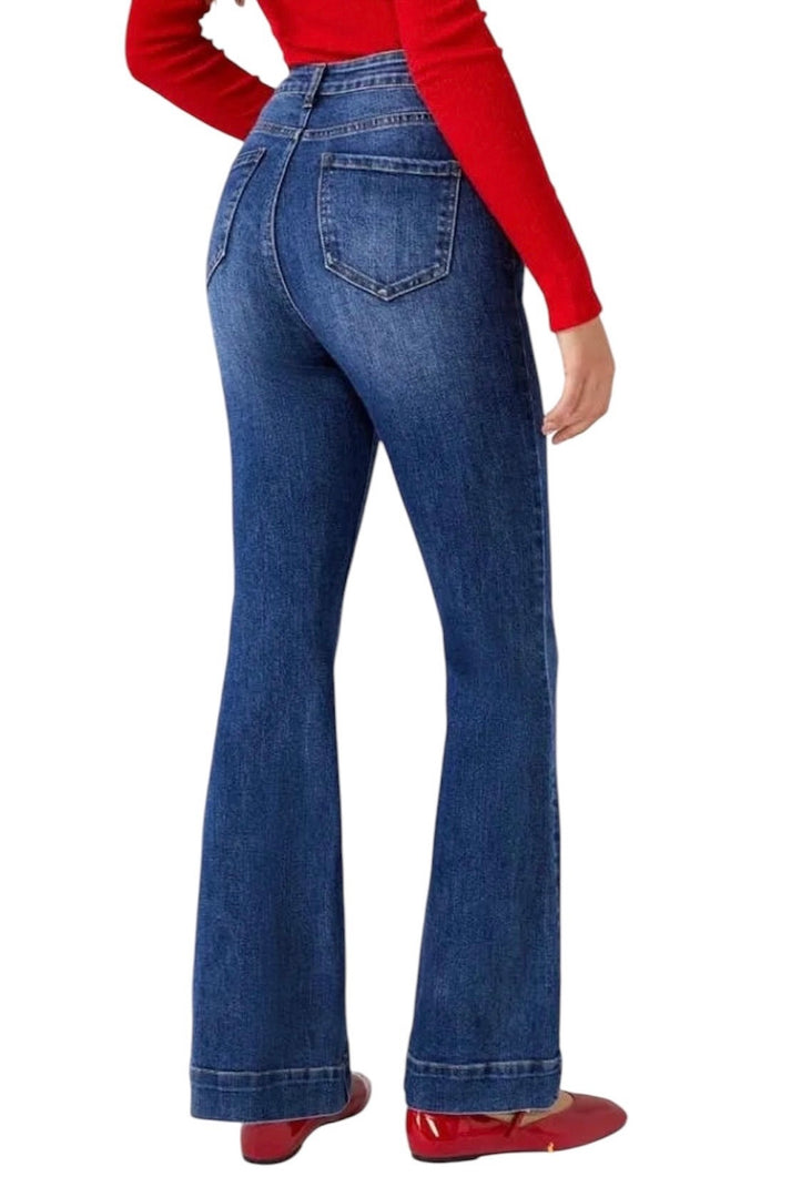 Jolie Jolie Denim Stretch Acampanado Azul