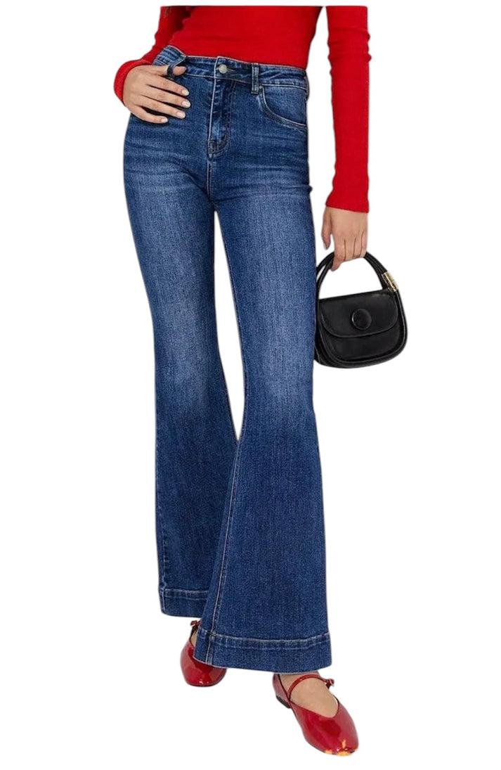 jolie jolie Denim stretch acampanado azul