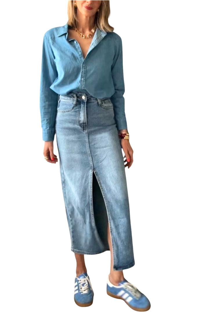 Jolie Jolie Falda Denim Azul