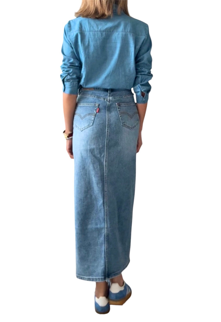 Jolie Jolie Falda Denim Azul