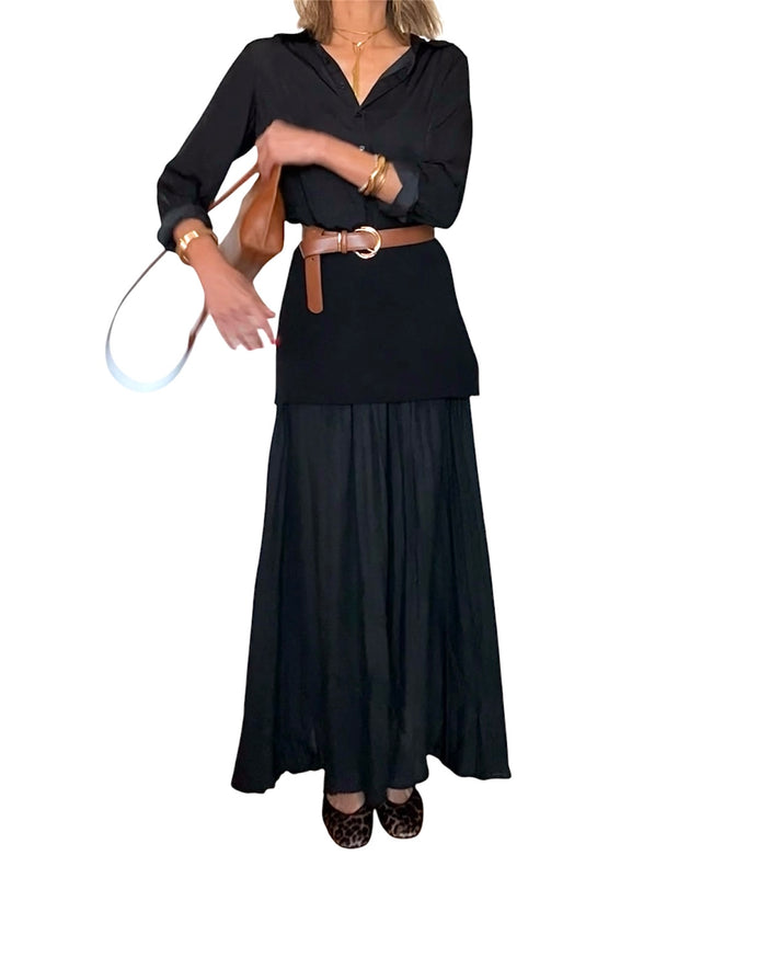 Jolie Jolie Falda Doble Tejido Negra