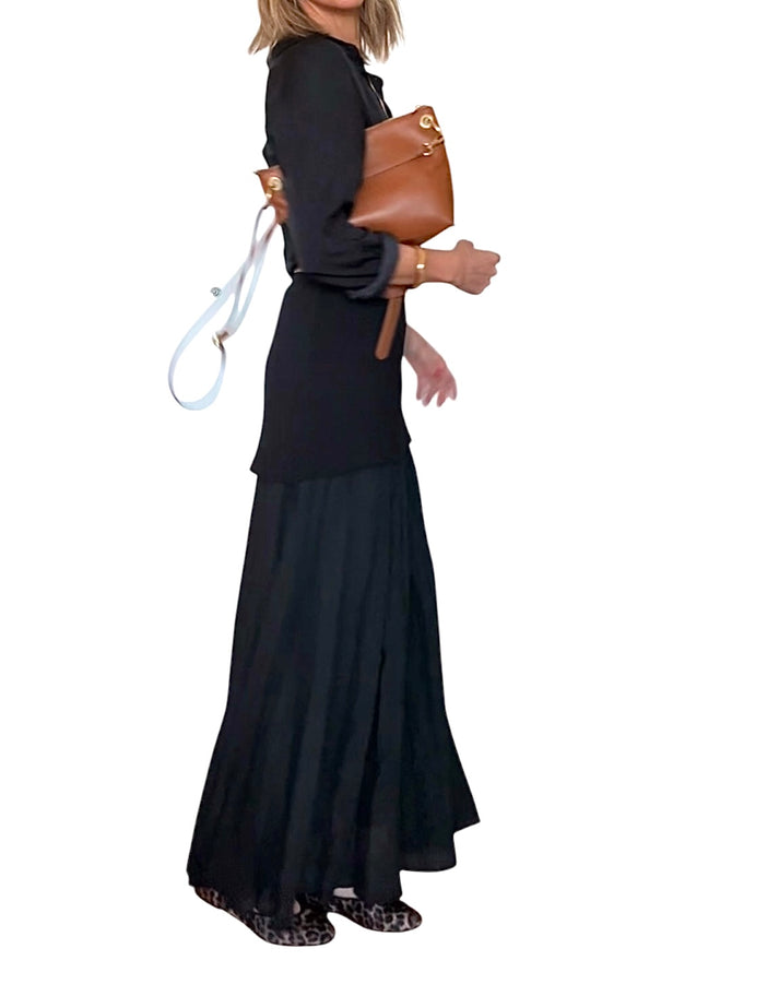 Jolie Jolie Falda Doble Tejido Negra