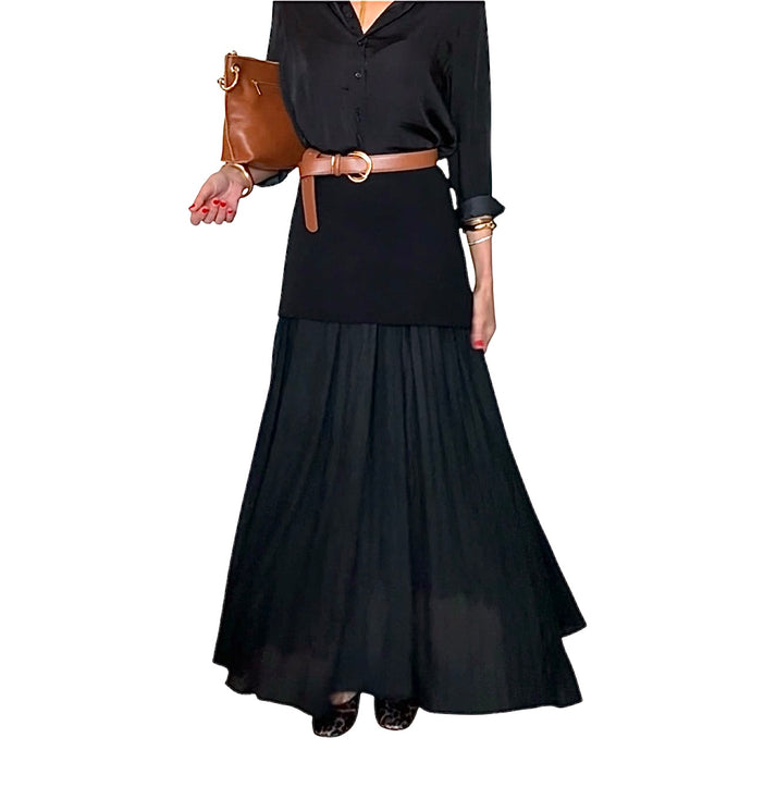 jolie jolie Falda doble tejido negra