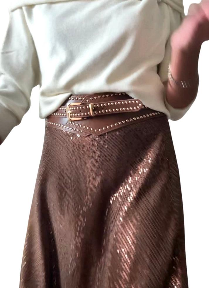 Jolie Jolie Falda Lentejuelas Marrón