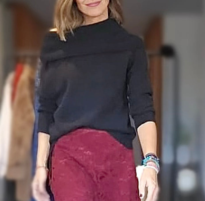 Jolie Jolie Jersey Punto Negro Bardot