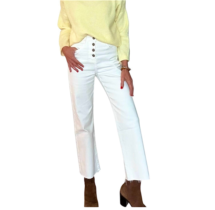 jolie jolie Pantalón denim botones blanco