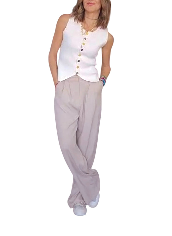 Jolie Jolie Pantalón Fluido Camel