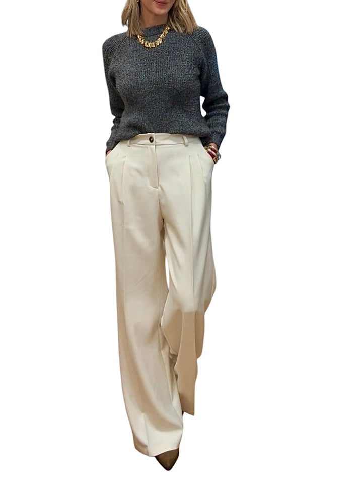 Jolie Jolie Pantalón Pinzas Blanco Roto