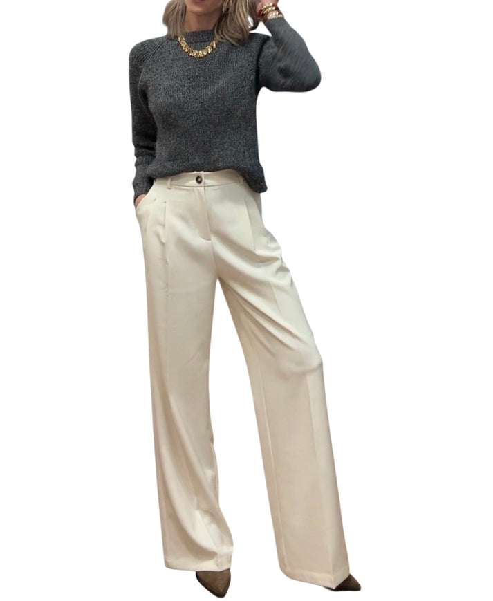 jolie jolie Pantalón pinzas blanco roto