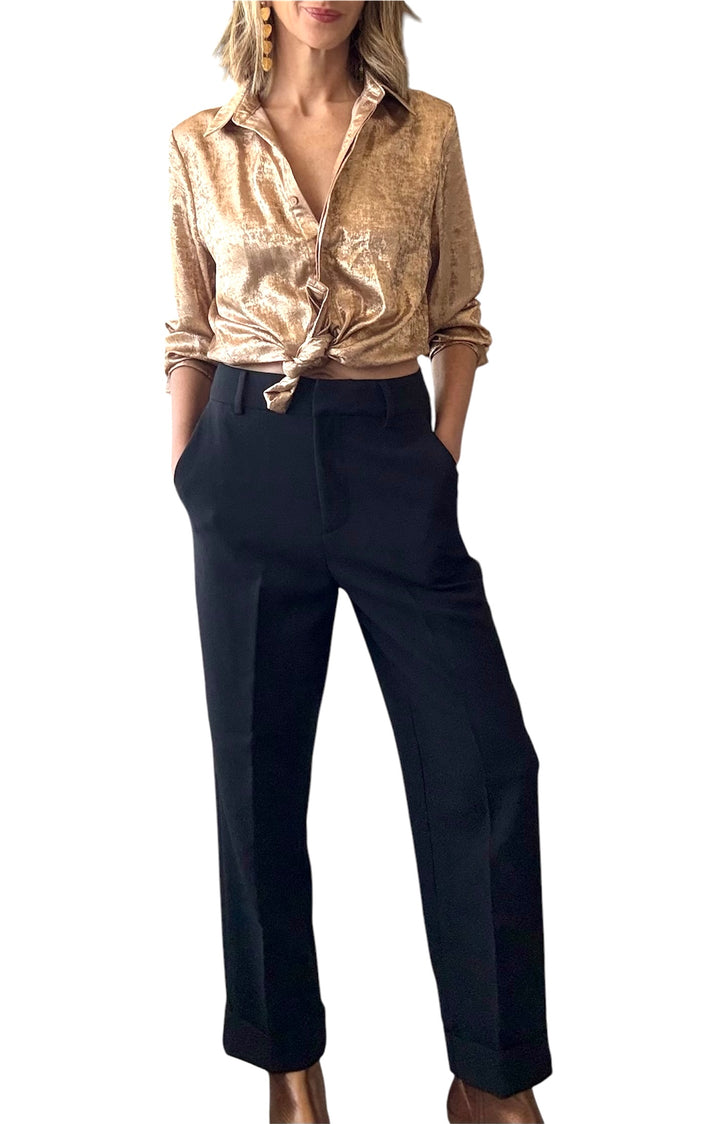 jolie jolie Pantalón pinzas negro