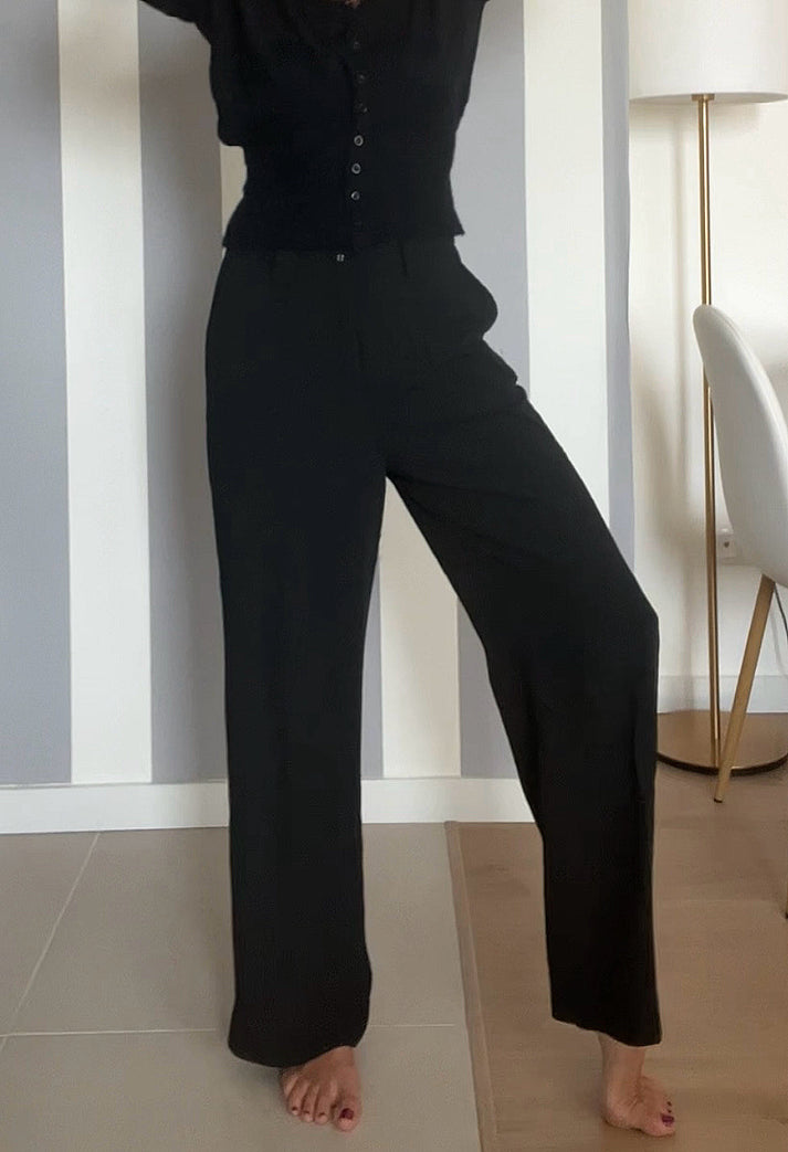 Jolie Jolie Pantalón Traje Fino Negro