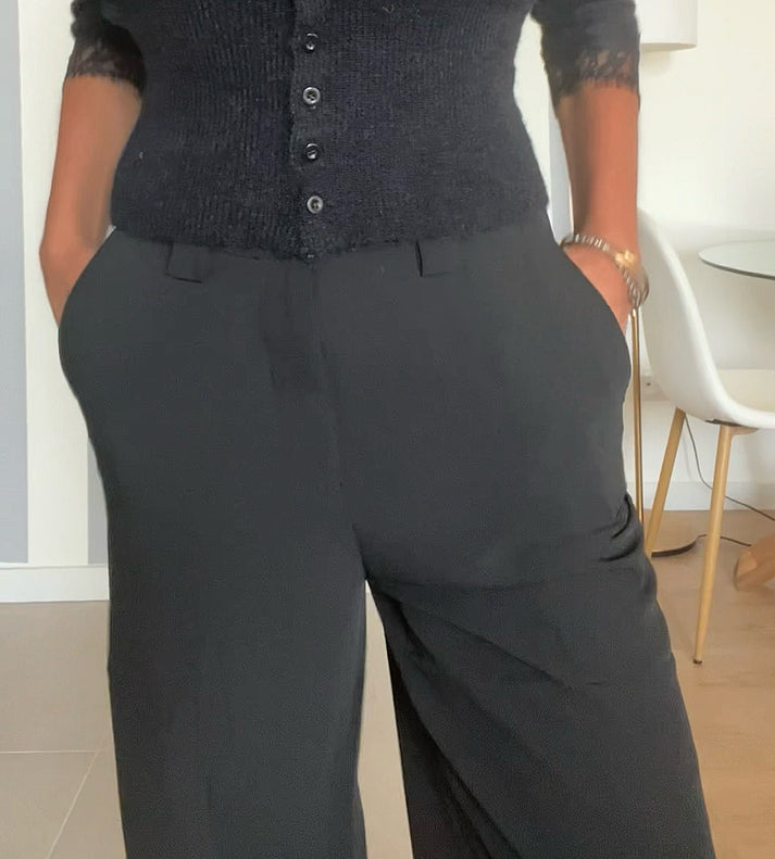 jolie jolie Pantalón traje fino negro