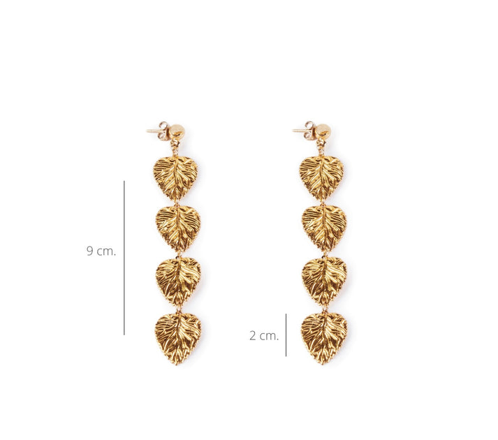 Jolie Jolie Pendientes Hojas Doradas