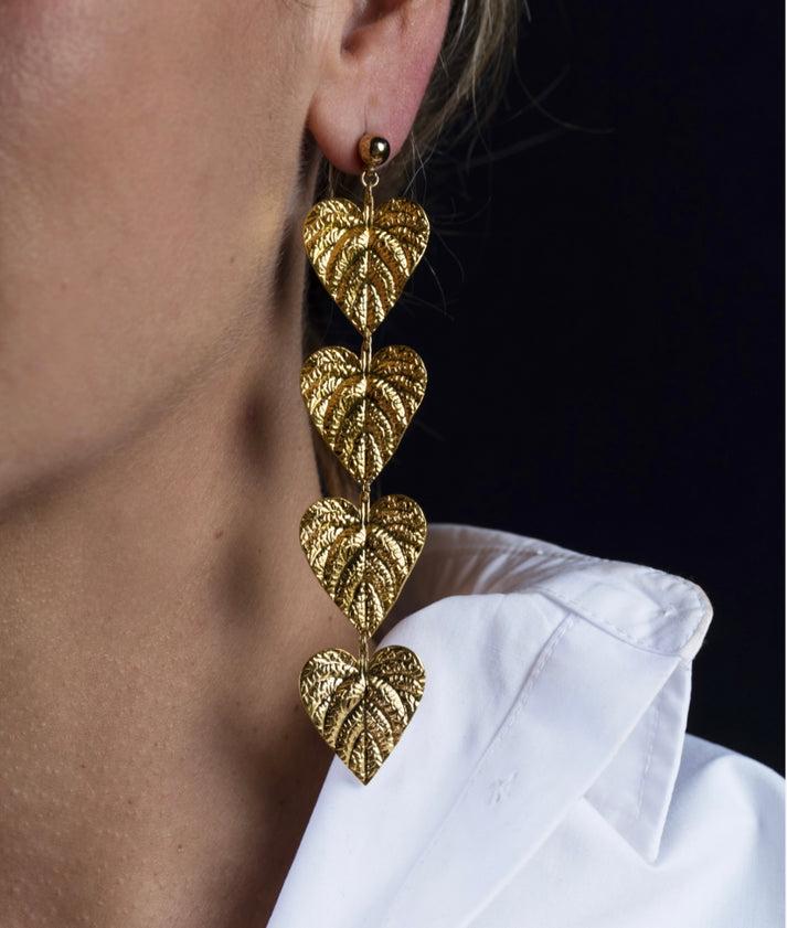 Jolie Jolie Pendientes Hojas Doradas