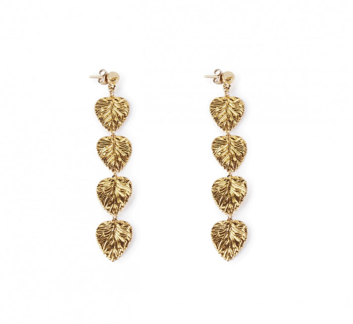 jolie jolie Pendientes hojas doradas