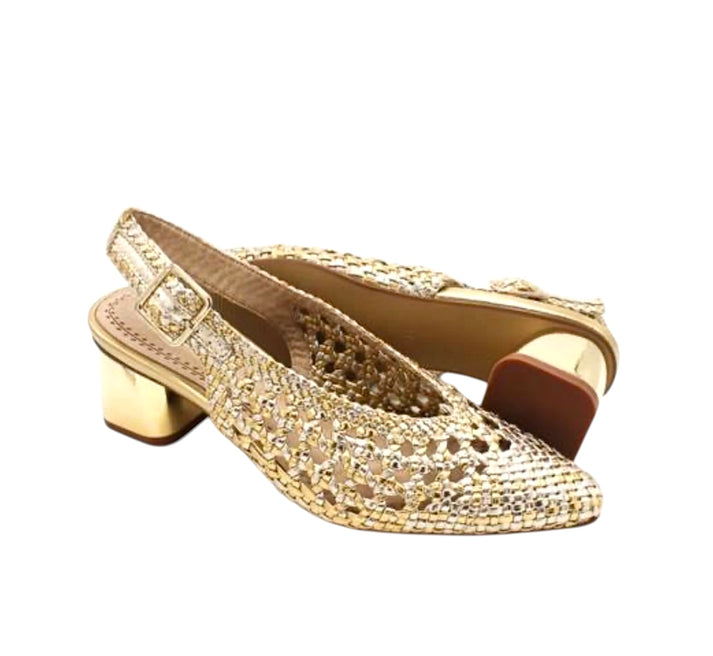 Jolie Jolie Sandalia Destalonada Tacón Dorado