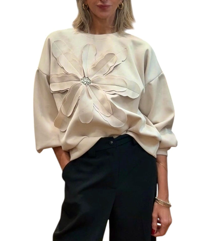 Jolie Jolie Sudadera Flor Beige