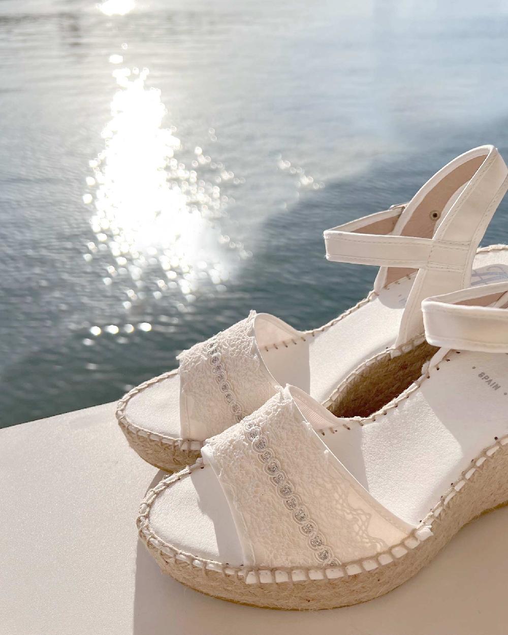 juncal aguirre Alpargatas Novia Diorita Nácar