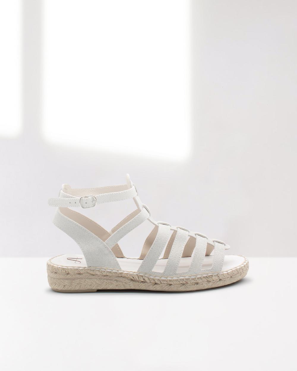 juncal aguirre Sandalias Mikonos Glitter Blanco